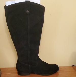 Black Suede wide calf boots Size 8.5